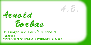 arnold borbas business card